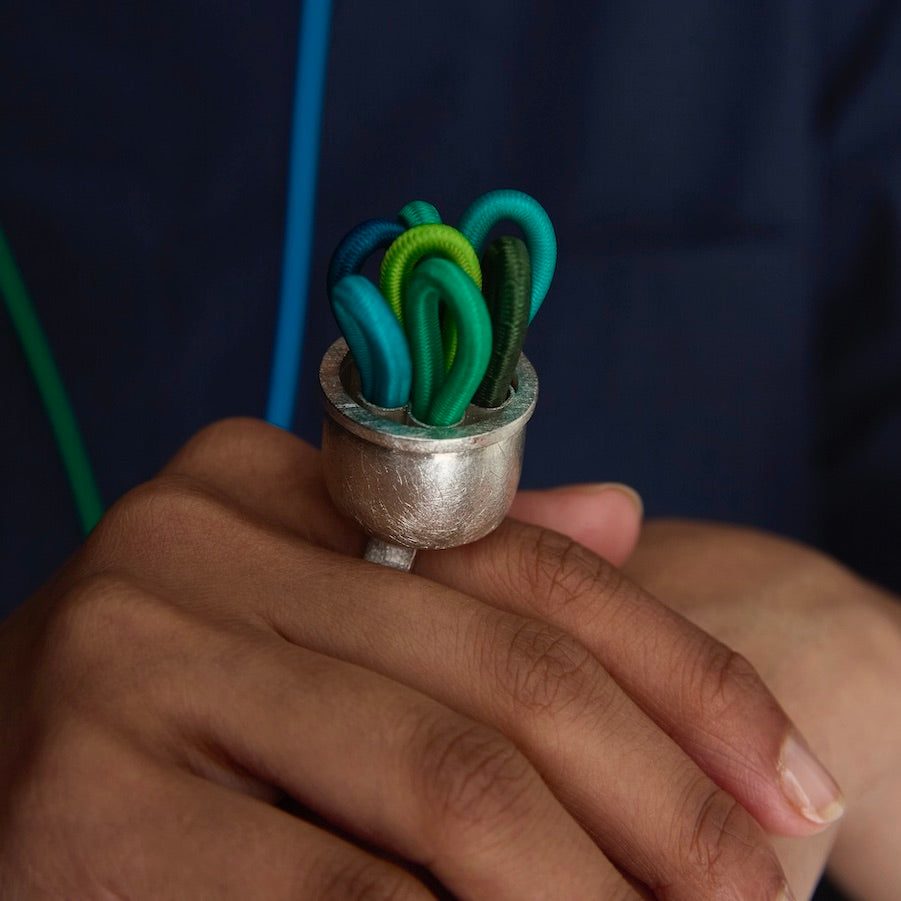 One of a Kind Green Urchin Ring