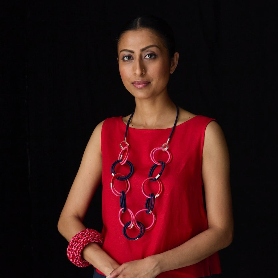 Multi Colour Anchor Chain Necklace