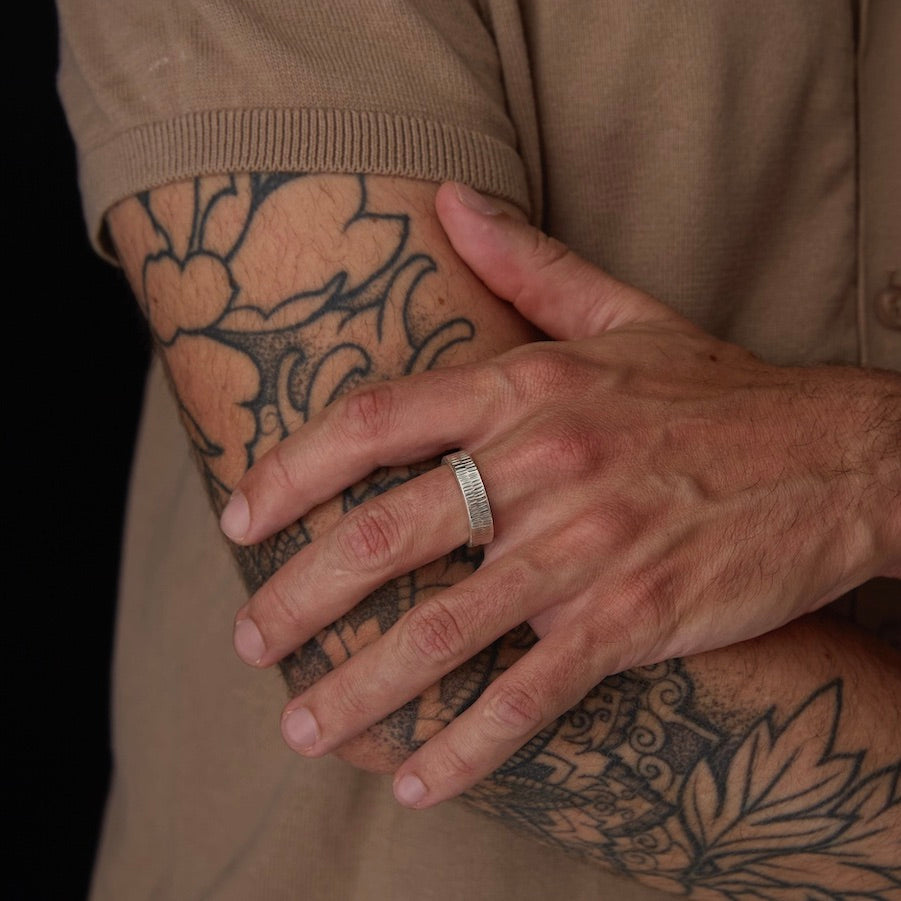 Men's Chunky Double Stitch Ring