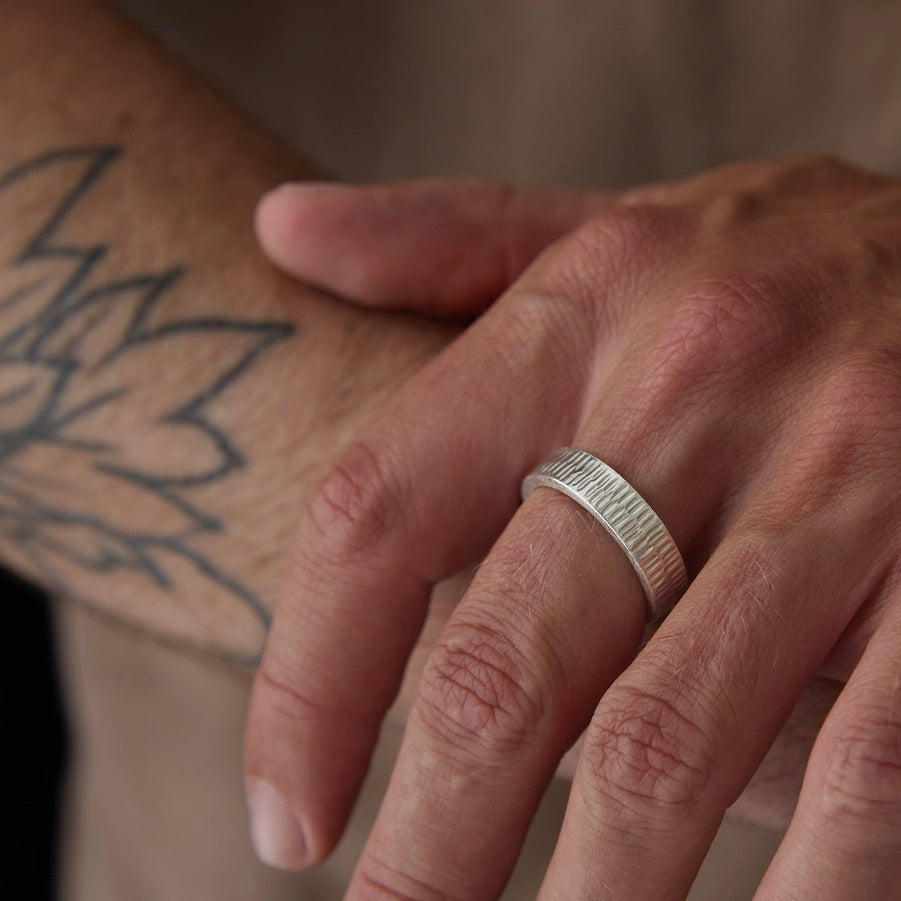 Men's Chunky Double Stitch Ring