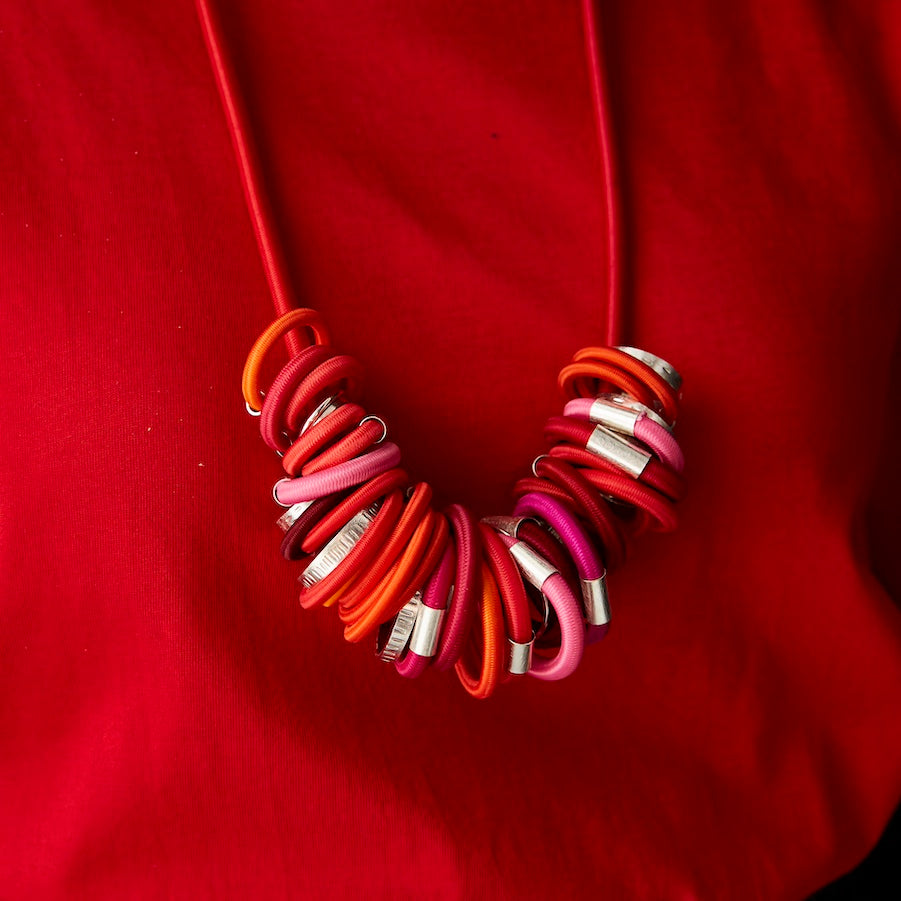 Pink Burst Loop Loop Necklace