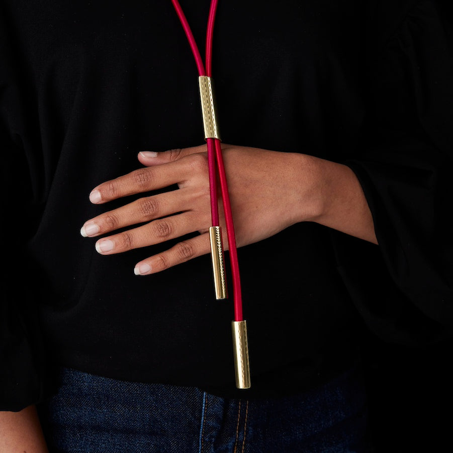 Gold Razor Tie Necklace
