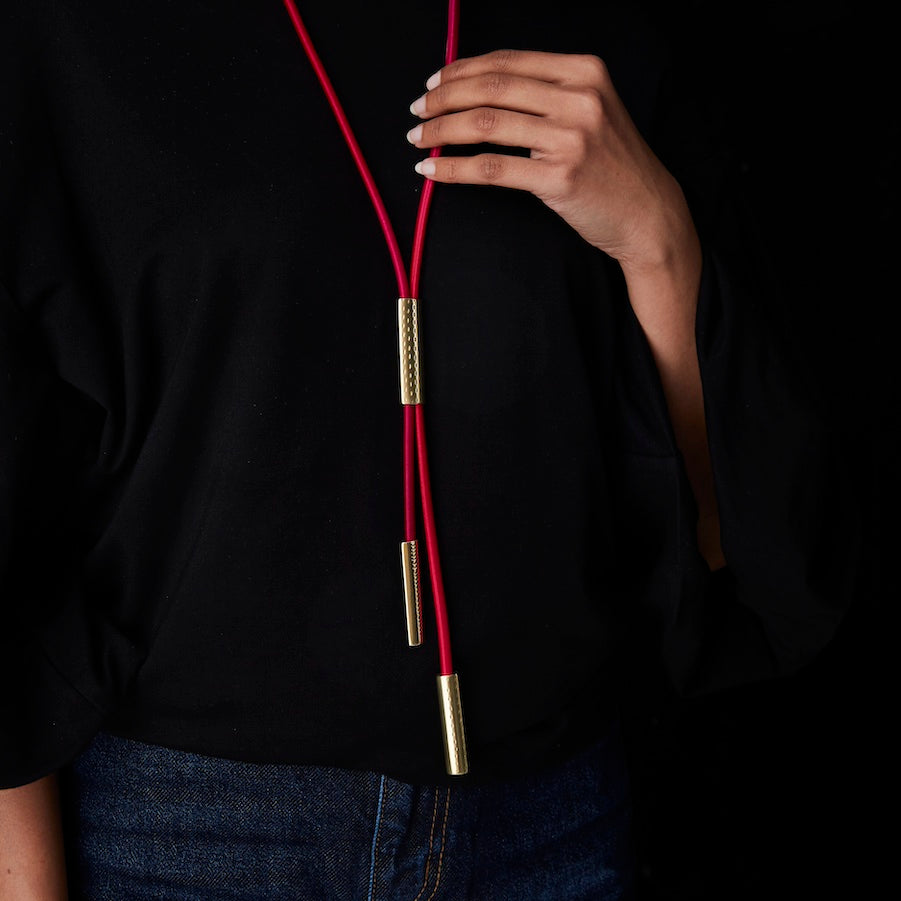 Gold Razor Tie Necklace