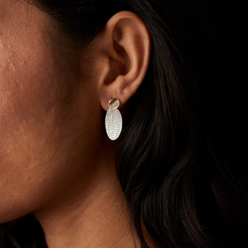 Stitch Curve Oval Drop Earrings by Gilly Langton1