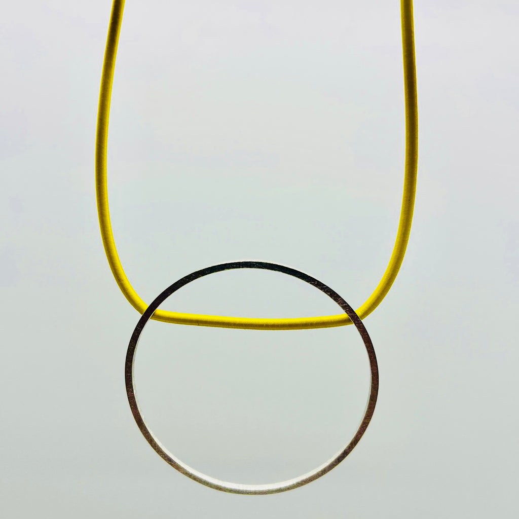 One of a Kind  Yellow  Circle Necklace