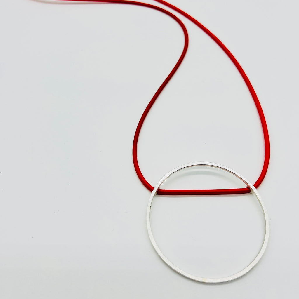 One of a Kind  Orange  Circle Necklace