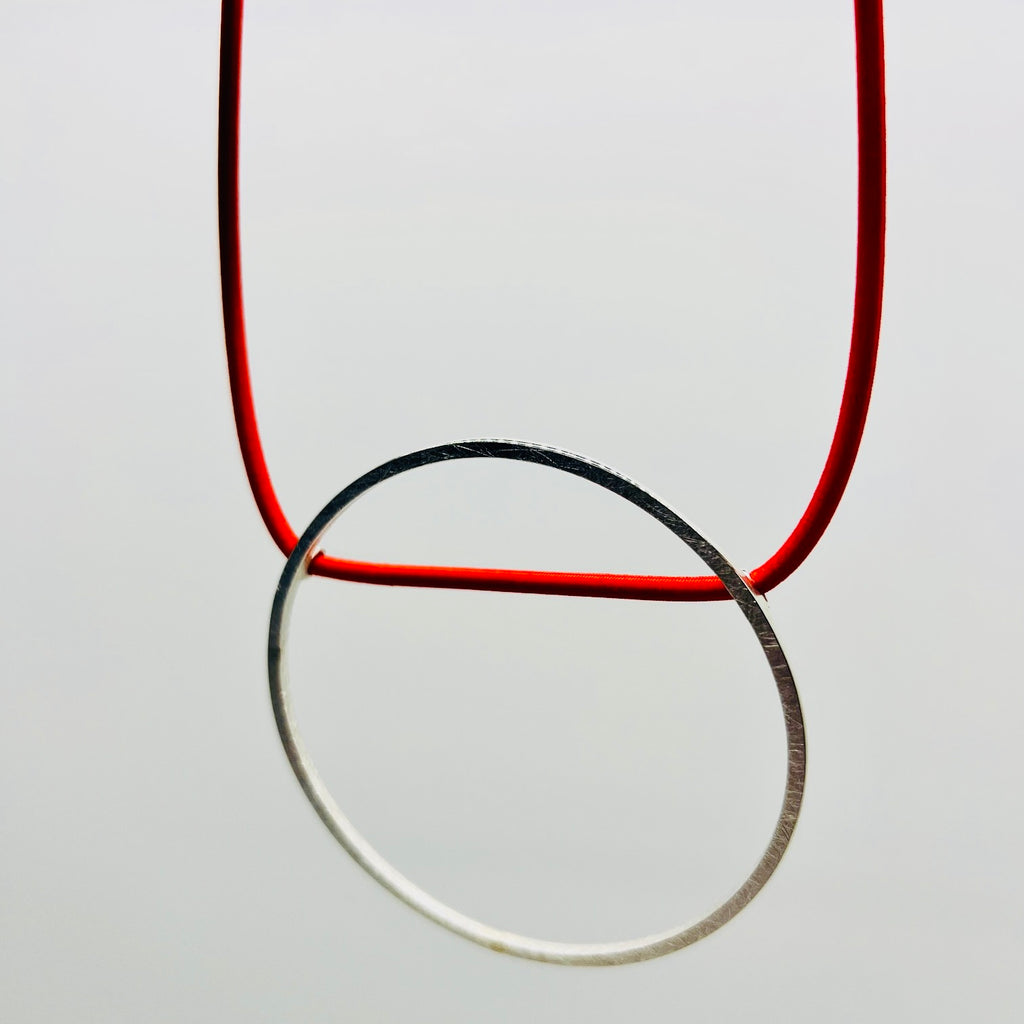 One of a Kind  Orange  Circle Necklace