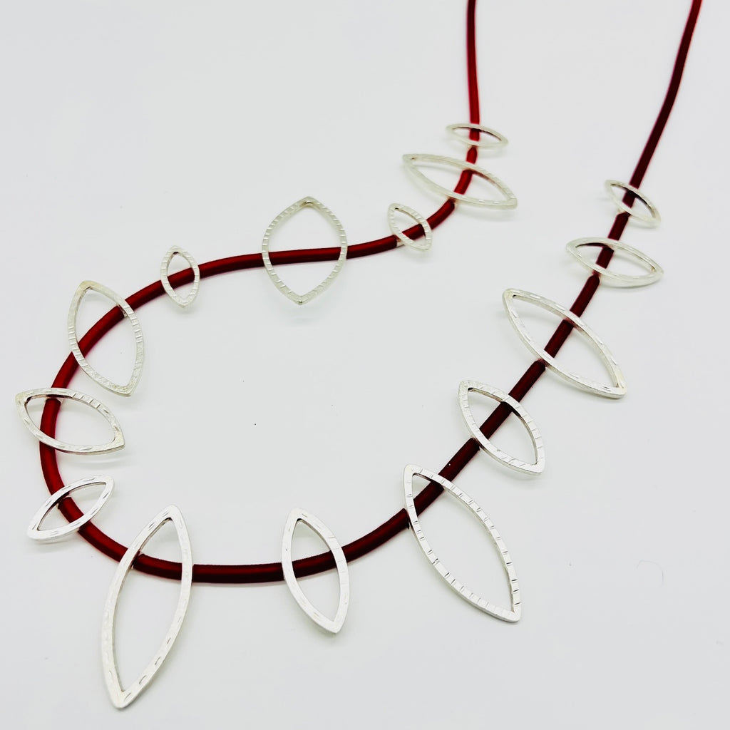 One of a Kind  Long Red Harbour Necklace