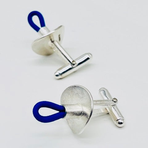 One of a Kind  Ping Blue Cufflinks