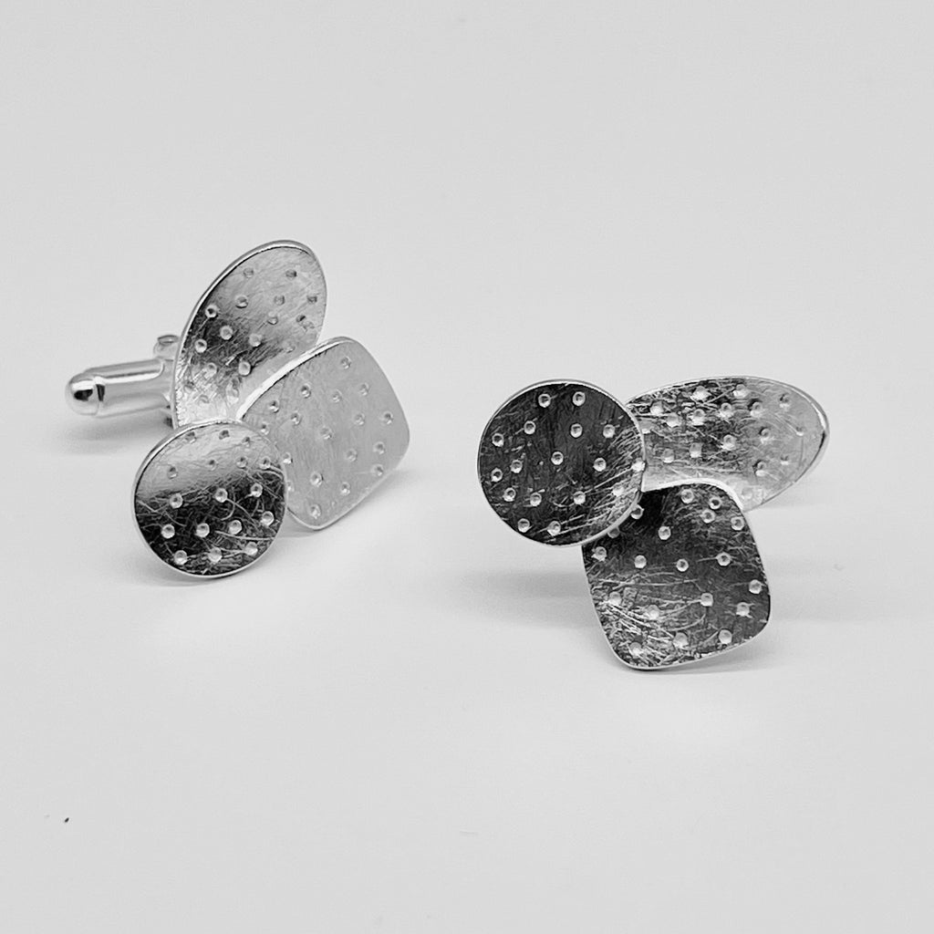 One of a Kind  Silver  Cluster Dotty Cufflinks