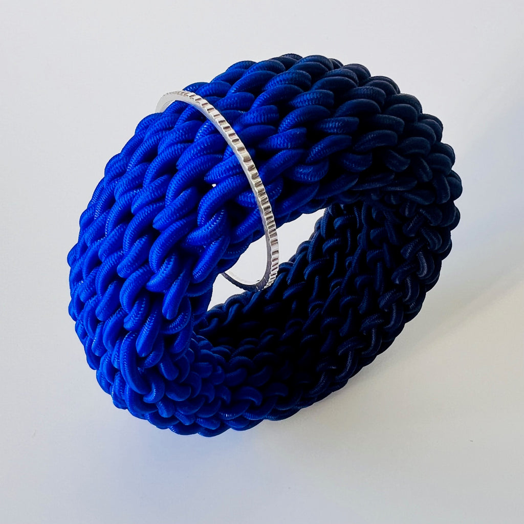 Archive Sale Azure & Navy Cog  Chunky Tug Cuff