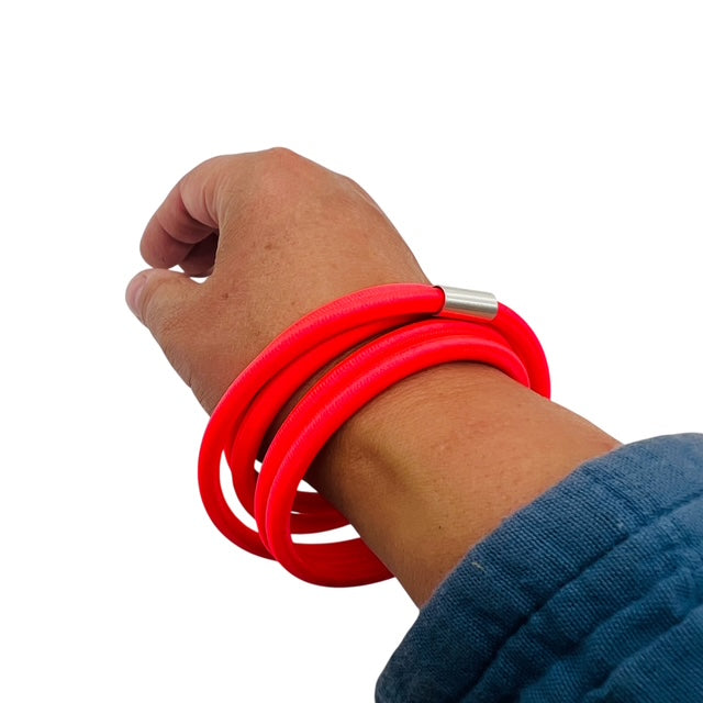 Neon Pink Spiral Bangle