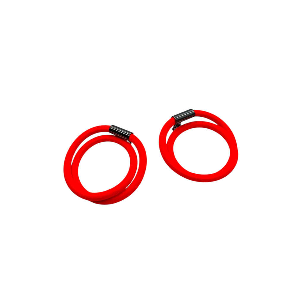 Neon Pink Oxidised Twist Earrings