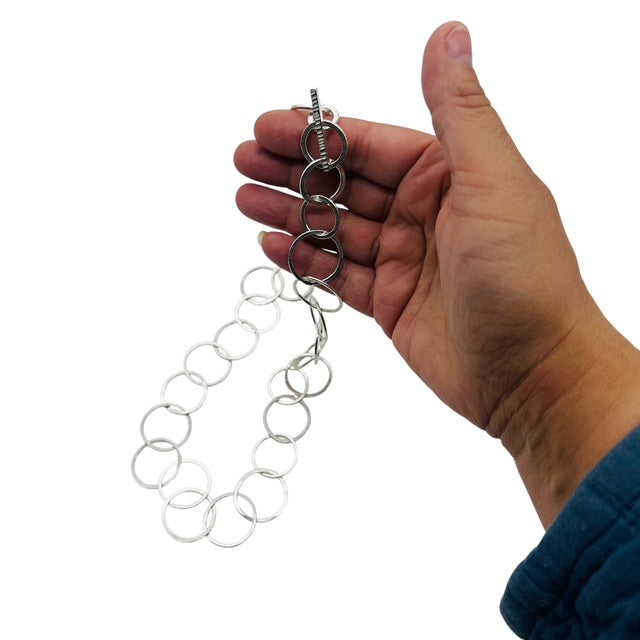Silver Long Loop Chain Necklace