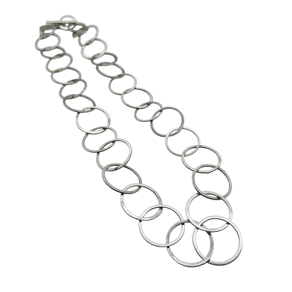 Silver Long Loop Chain Necklace