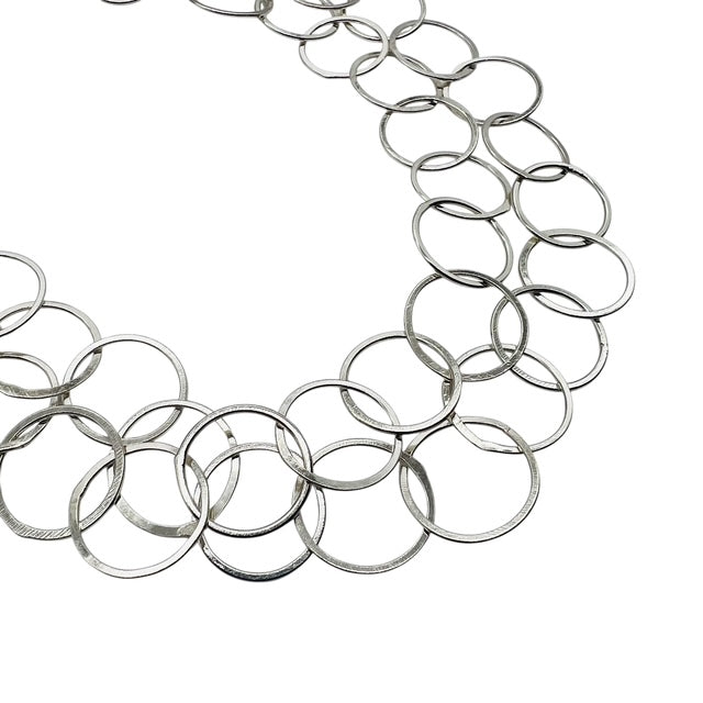 Silver Double Loop Chain Necklace