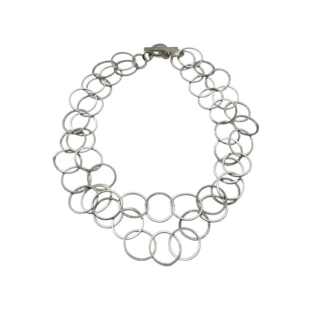Silver Double Loop Chain Necklace